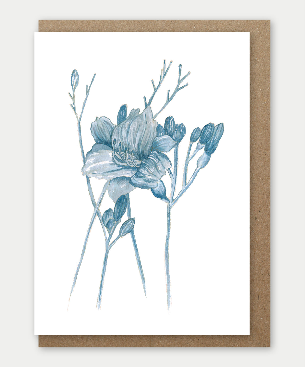 Daylily in blue Greeting card