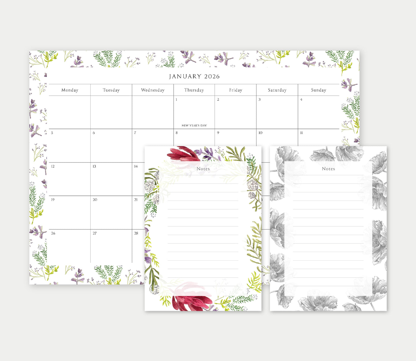 Calendar & Notepad bundle