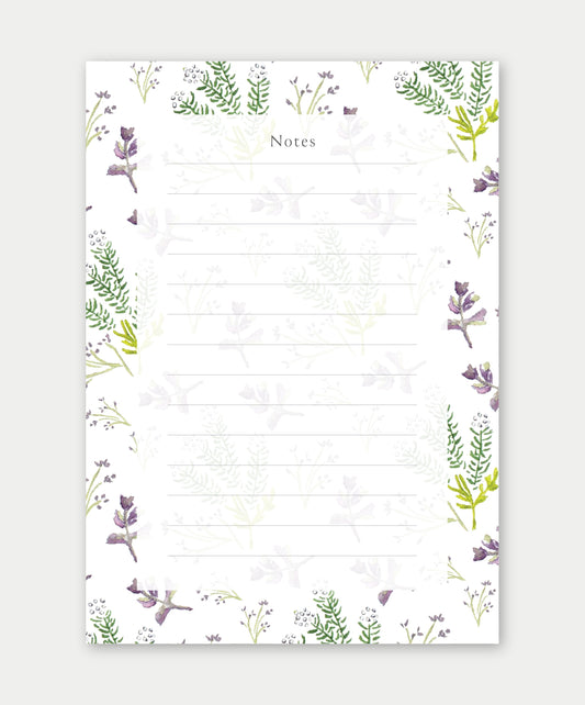 Fynbos with purple flowers Notepad (with magnets)