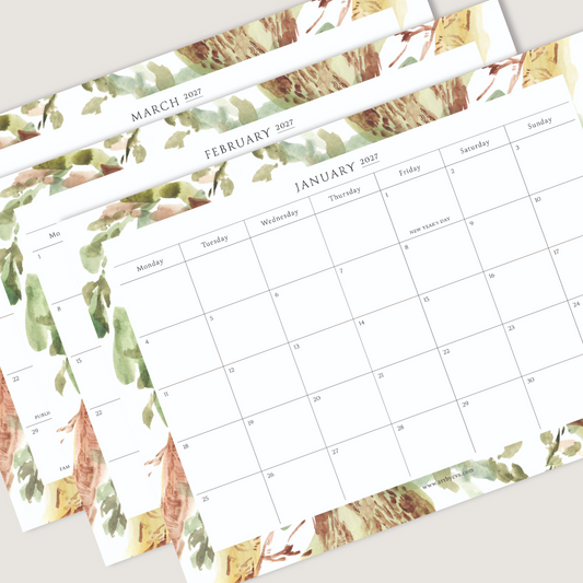 2027 A4 Fridge Calendar