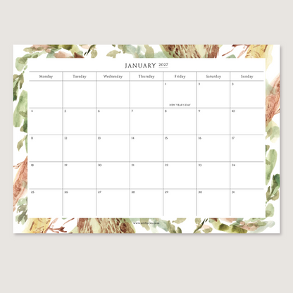 2027 A4 Fridge Calendar